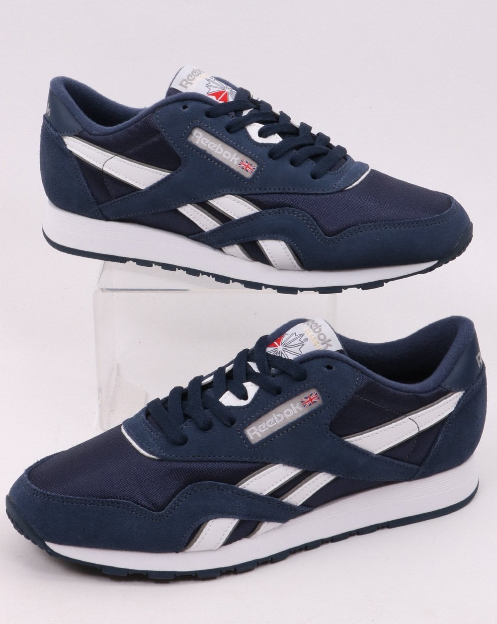 Reebok Classic Nylon Trainers Team Navy/Platinum