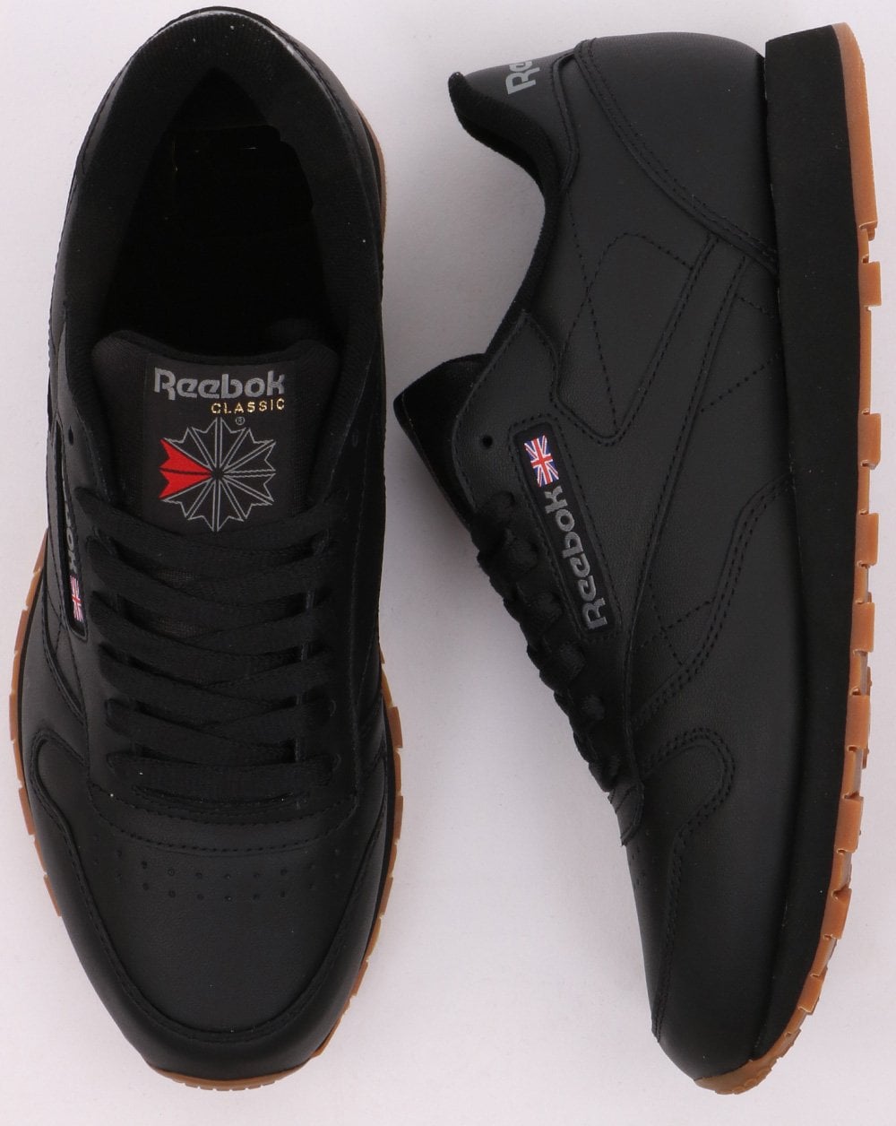 Reebok Classic Leather Trainers Black/Gum