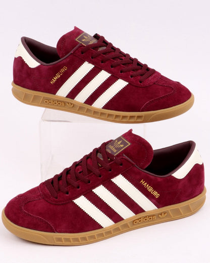 Adidas Hamburg Trainers Burgundy/White