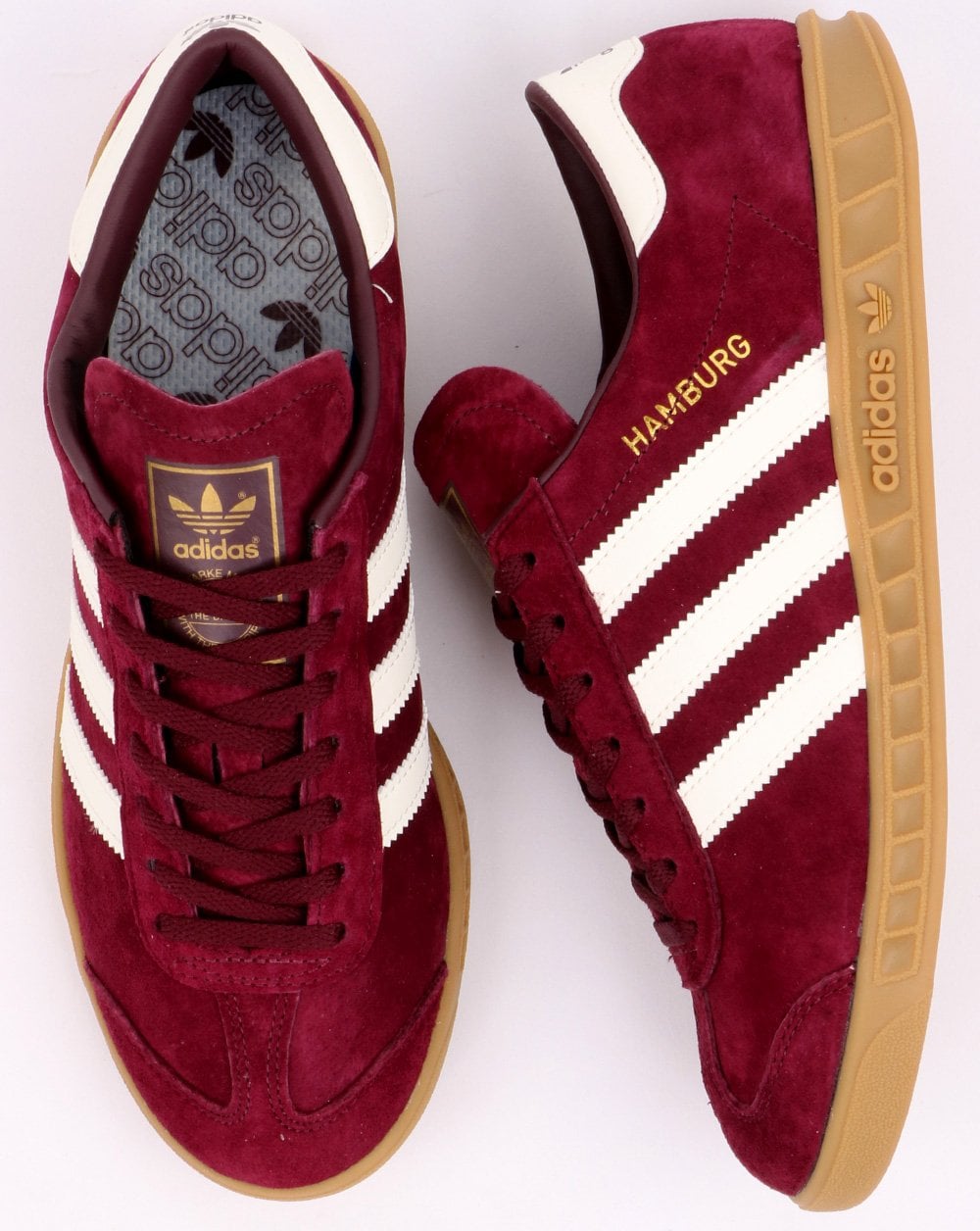 Adidas Hamburg Trainers Burgundy/White