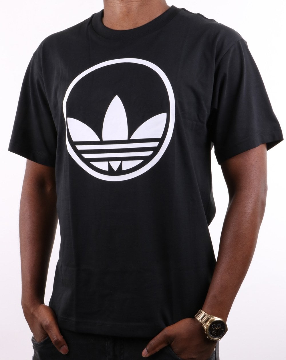 Adidas Originals Circle Trefoil T Shirt Black/White