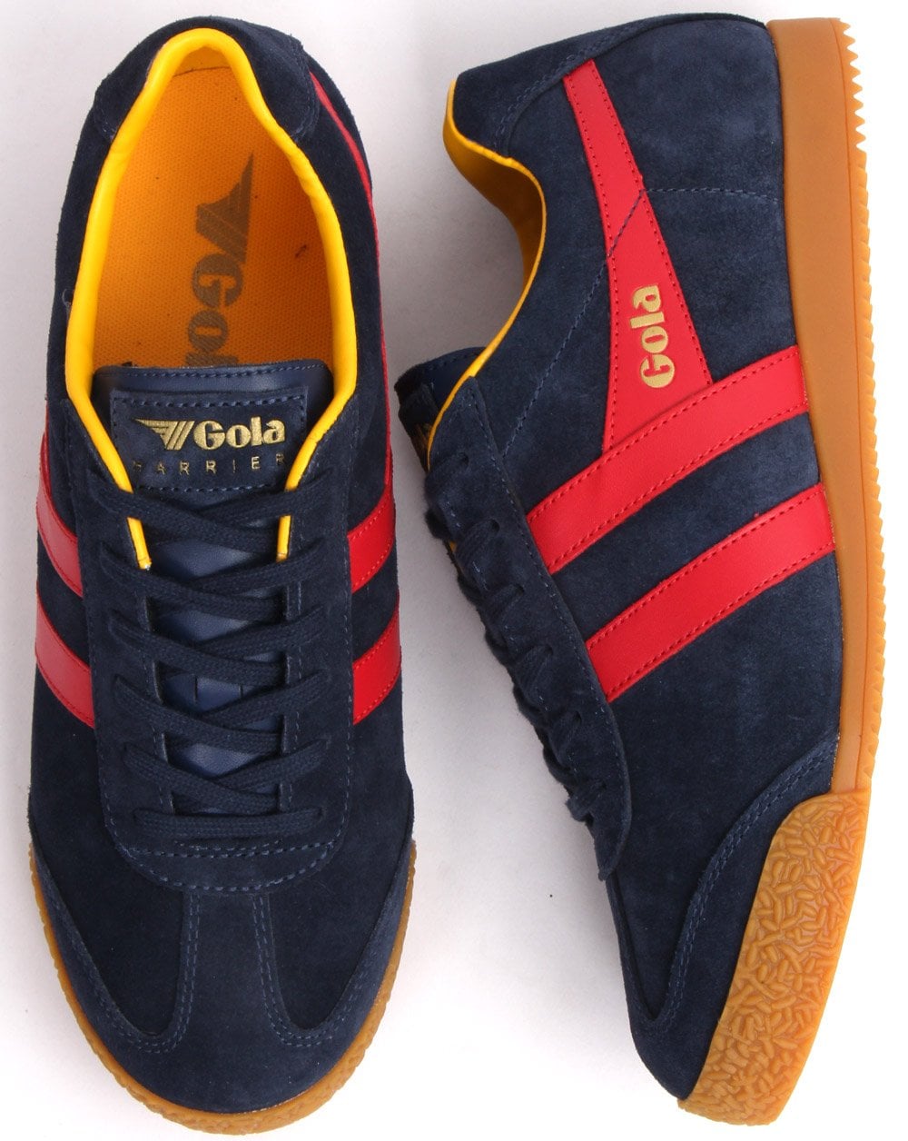 Gola Harrier Suede Trainer Navy/Red