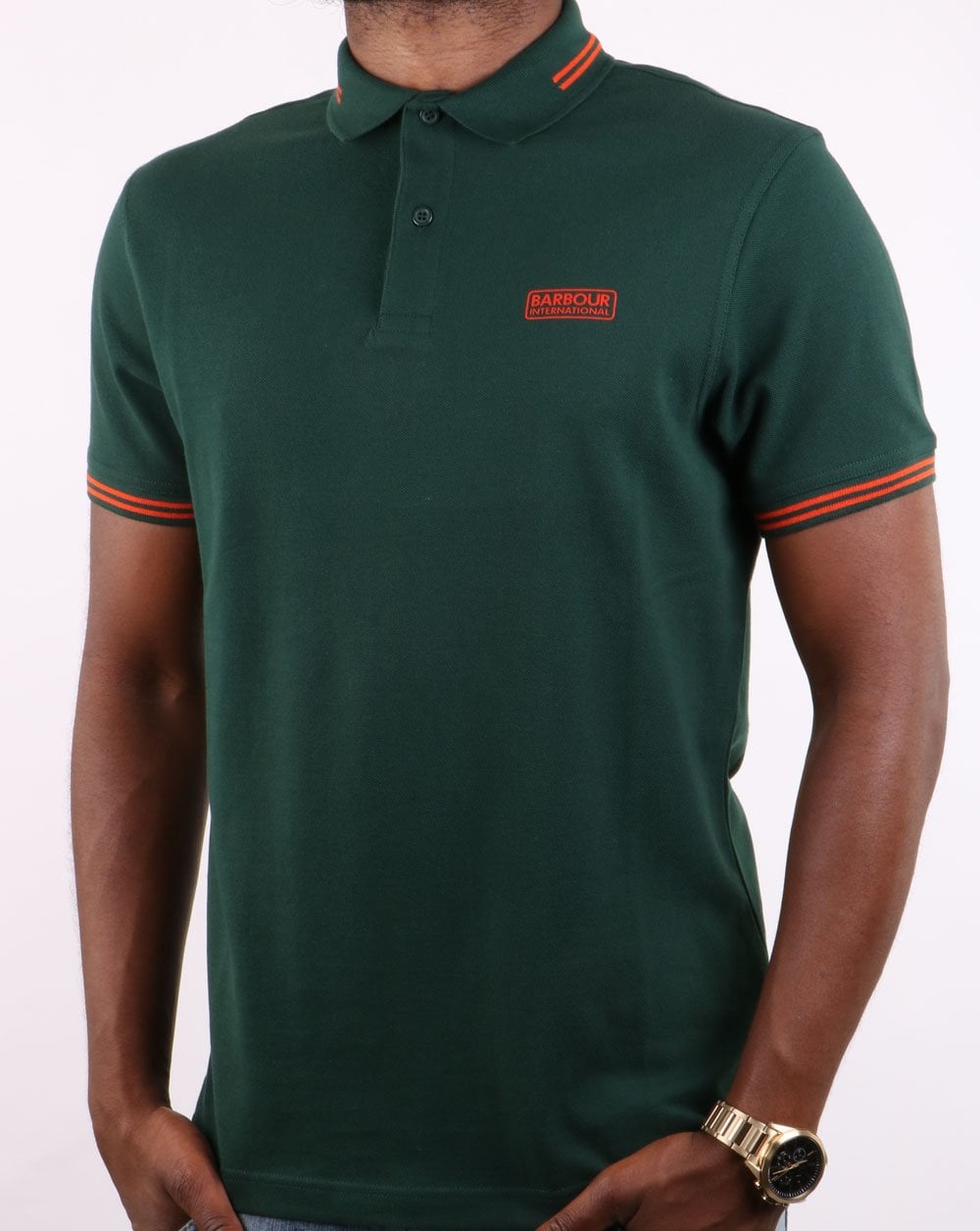 Barbour International Tipped Polo Green