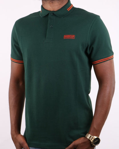 Barbour International Tipped Polo Green