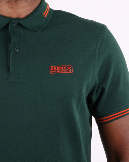 Barbour International Tipped Polo Green
