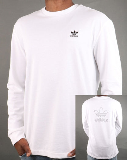 Adidas Originals Trefoil Long Sleeve T Shirt White