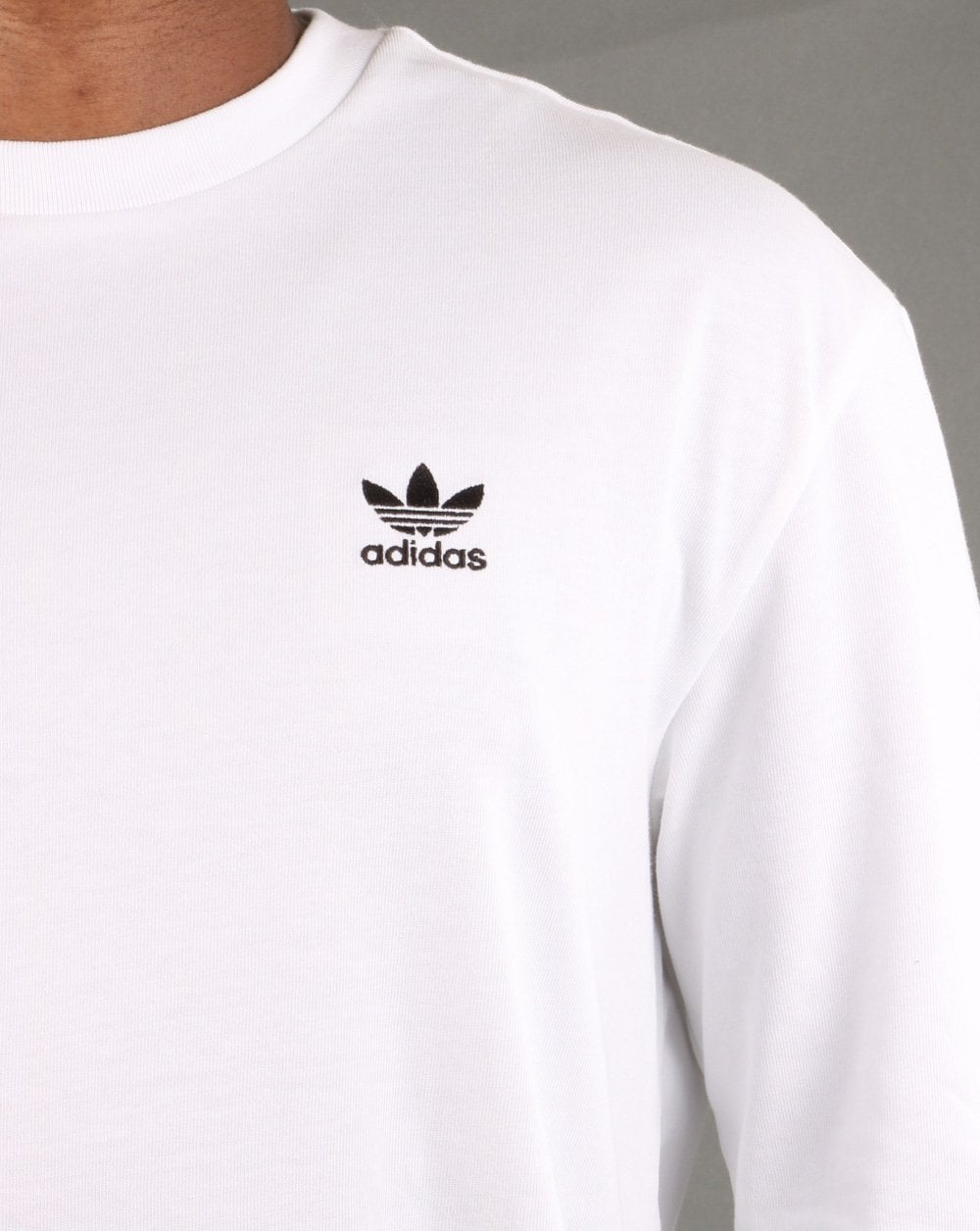 Adidas Originals Trefoil Long Sleeve T Shirt White