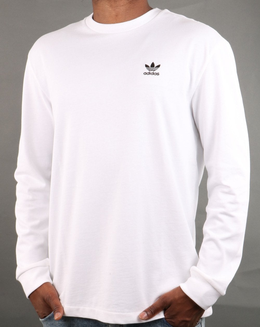 Adidas Originals Trefoil Long Sleeve T Shirt White