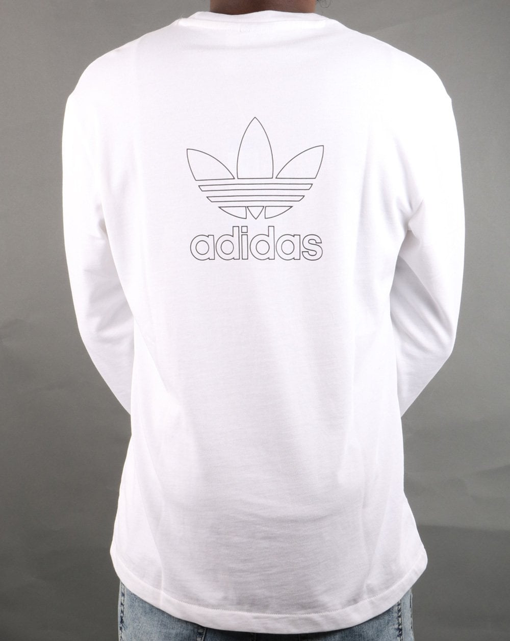 Adidas Originals Trefoil Long Sleeve T Shirt White