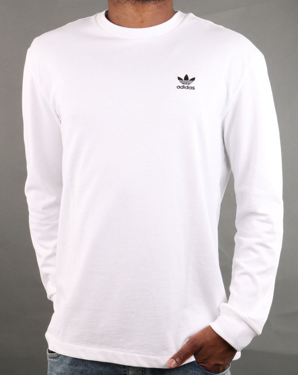 Adidas Originals Trefoil Long Sleeve T Shirt White
