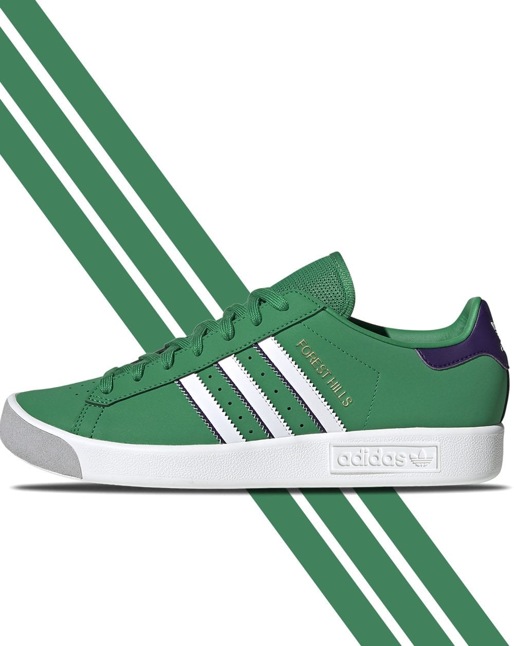 Adidas Forest Hills Trainers Green/White/Purple