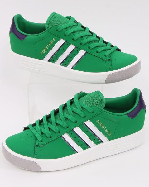 Adidas Forest Hills Trainers Green/White/Purple
