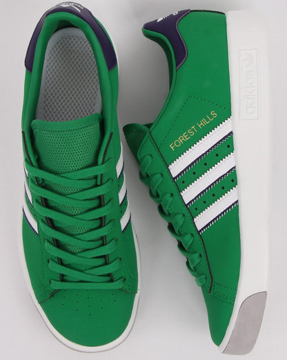 Adidas Forest Hills Trainers Green/White/Purple