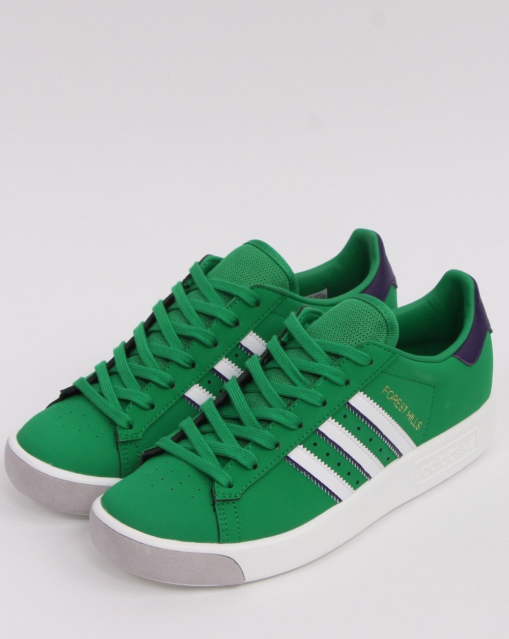 Adidas Forest Hills Trainers Green/White/Purple