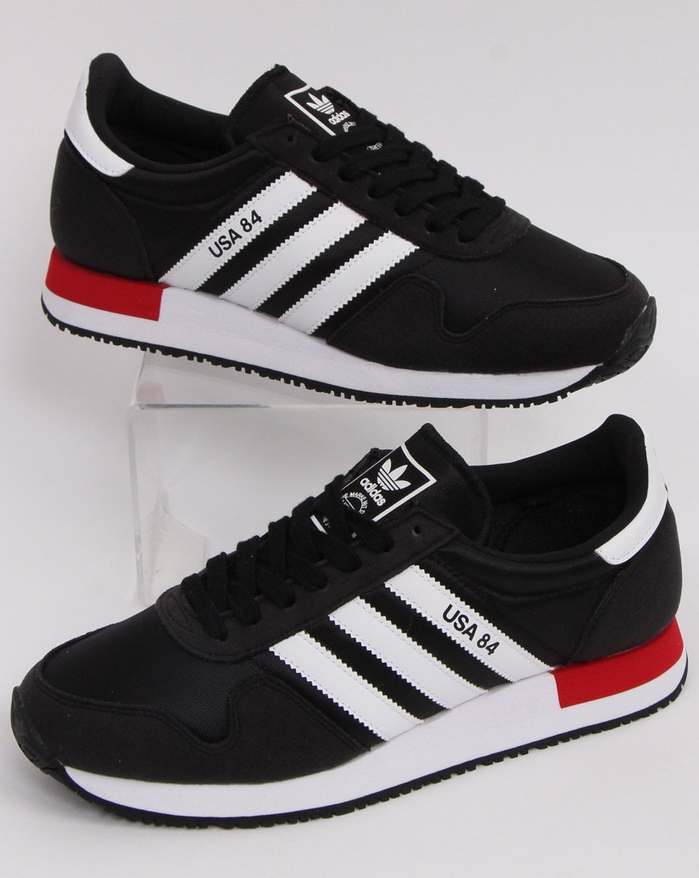 Adidas Usa 84 Trainers Black/White/Scarlet