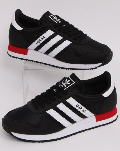 Adidas Usa 84 Trainers Black/White/Scarlet