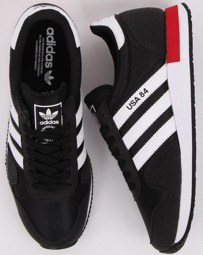 Adidas Usa 84 Trainers Black/White/Scarlet