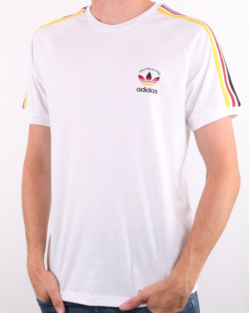 Adidas Originals 3 Stripes Deutsch T Shirt White