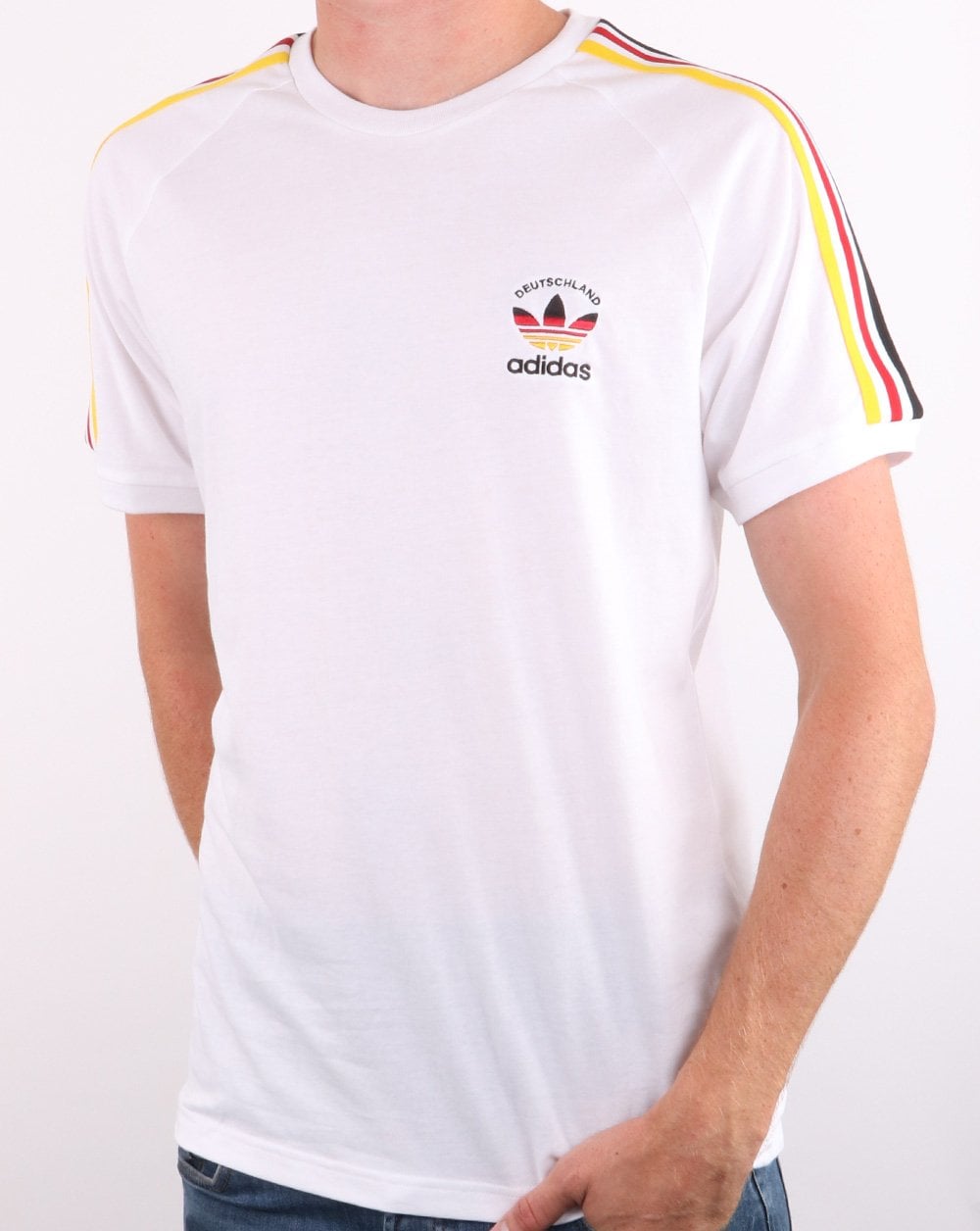 Adidas Originals 3 Stripes Deutsch T Shirt White