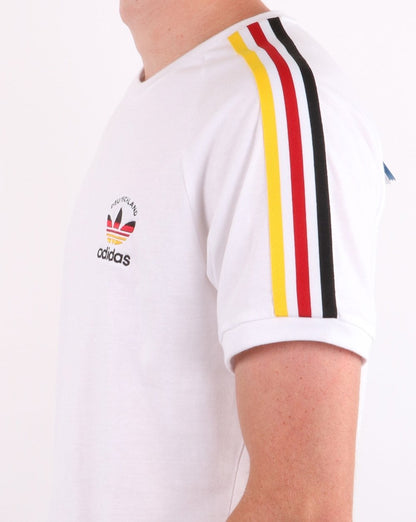 Adidas Originals 3 Stripes Deutsch T Shirt White