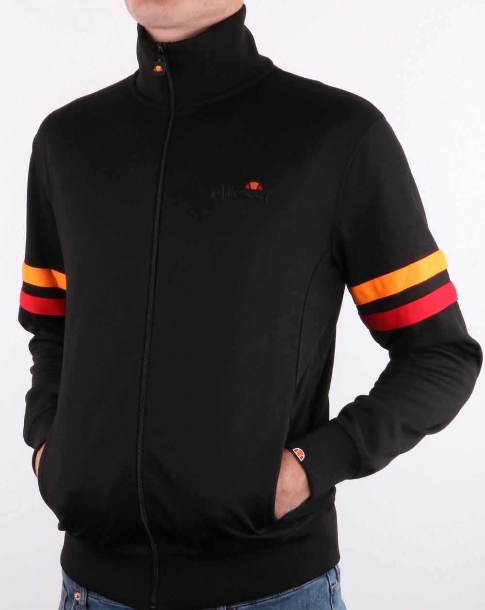 Ellesse Roma Track Top Black/Orange/Red