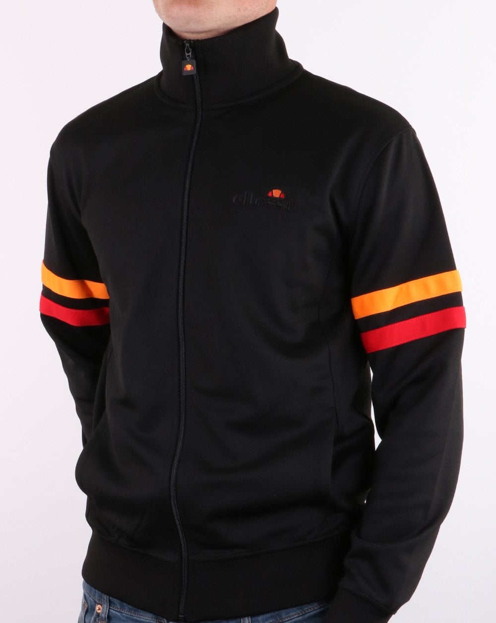 Ellesse Roma Track Top Black/Orange/Red