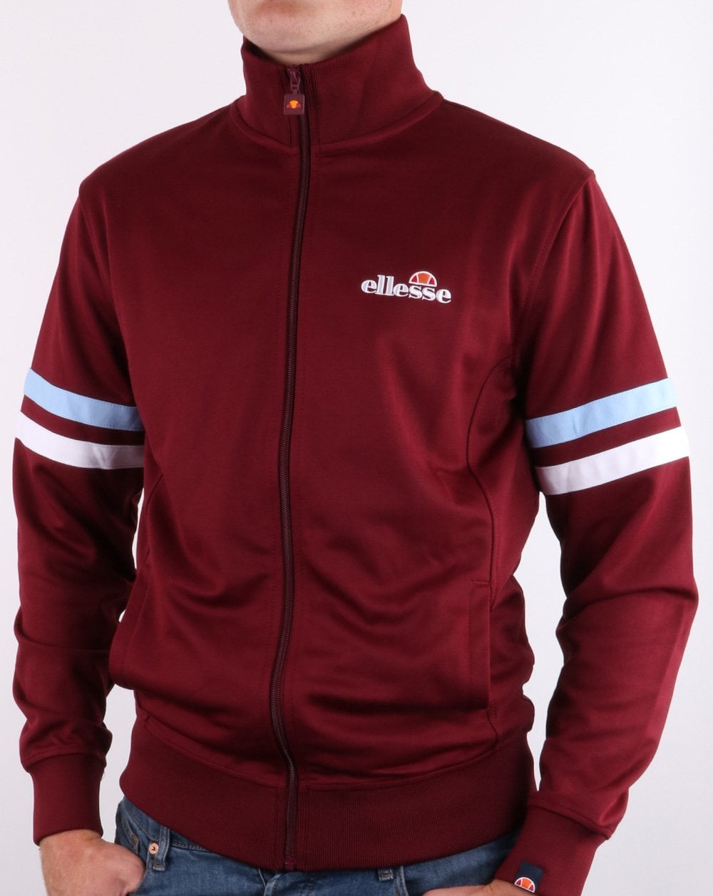 Ellesse Roma Track Top Burgundy/sky/white