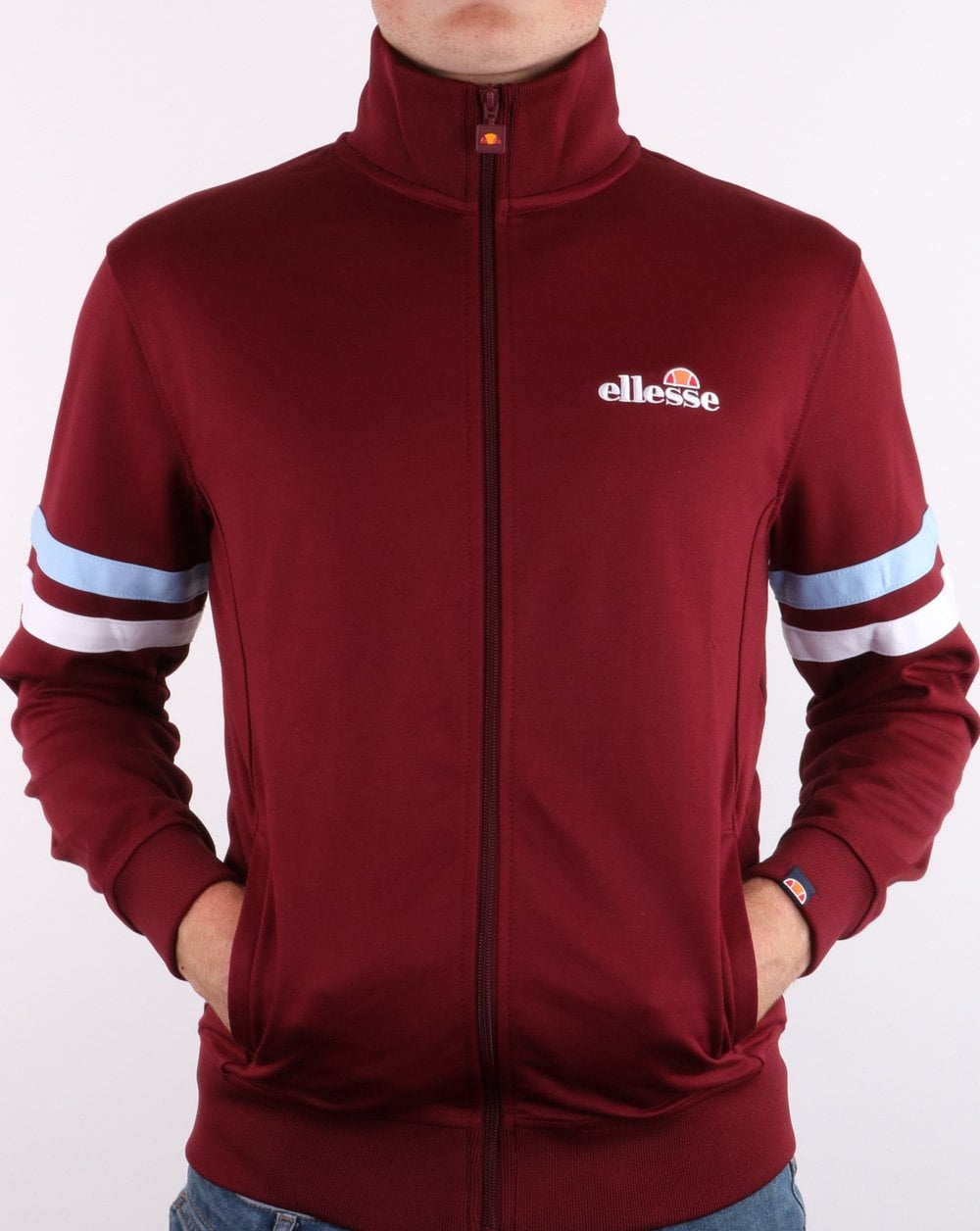 Ellesse Roma Track Top Burgundy/sky/white