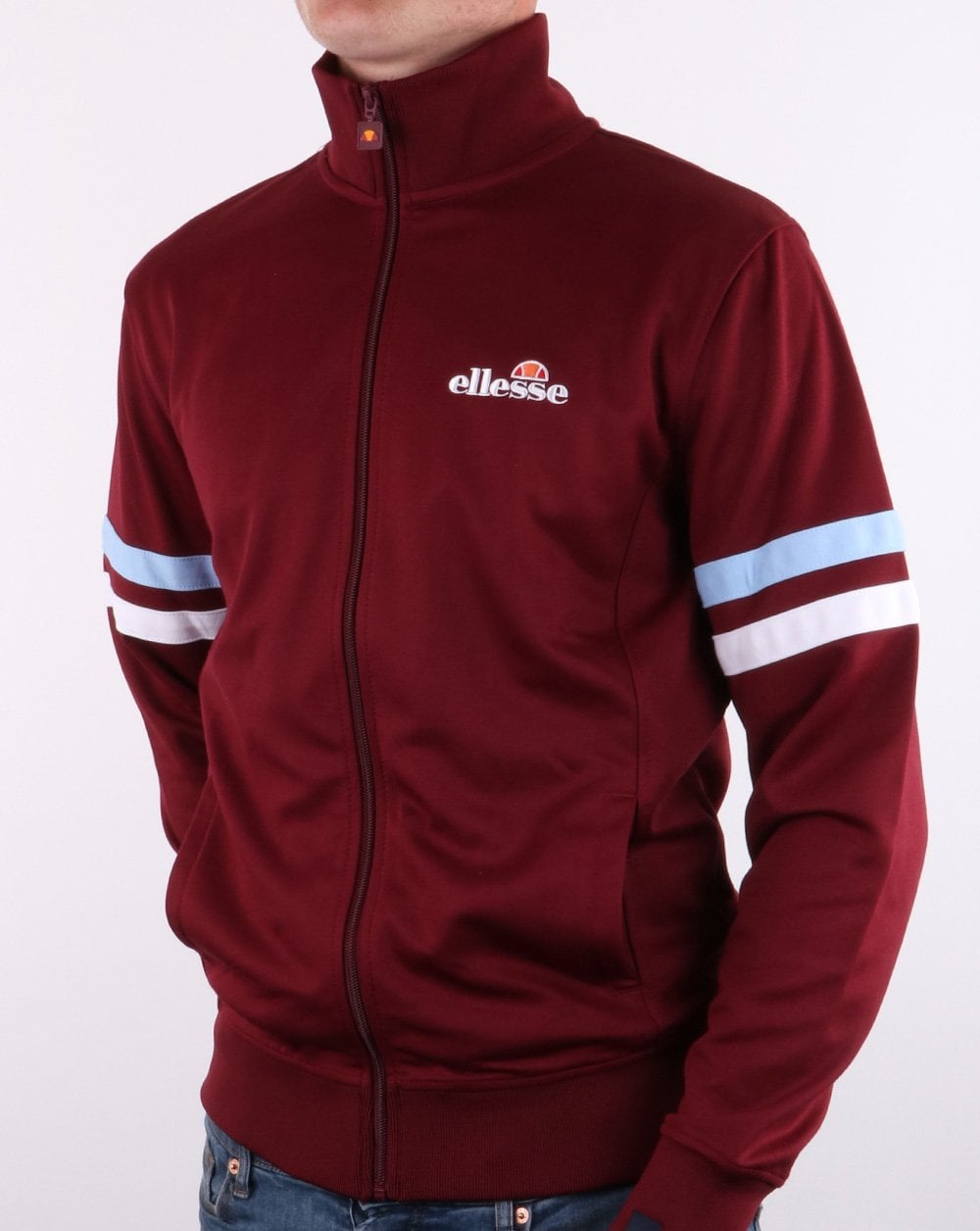 Ellesse Roma Track Top Burgundy/sky/white