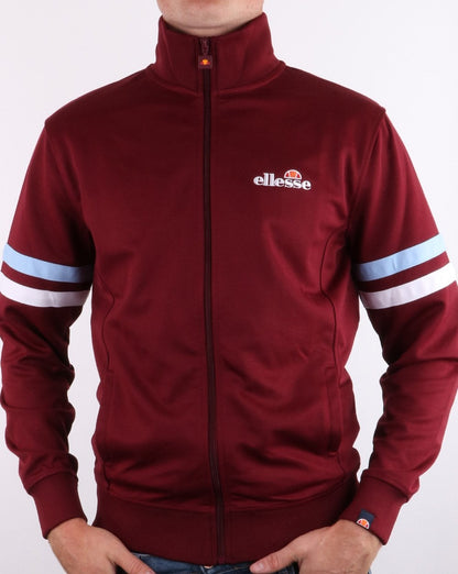 Ellesse Roma Track Top Burgundy/sky/white