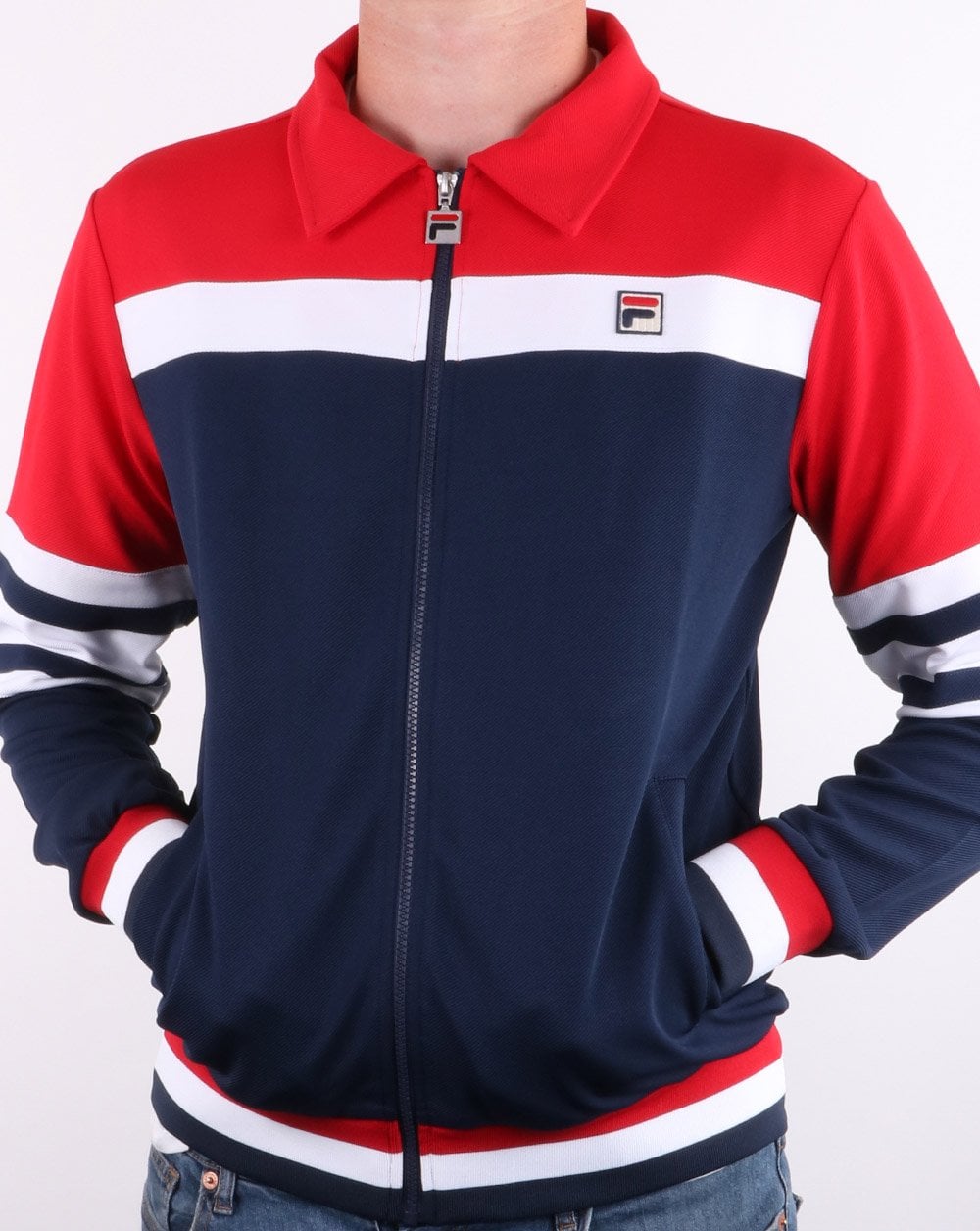 Fila Vintage Courto Track Top Red/Navy/White