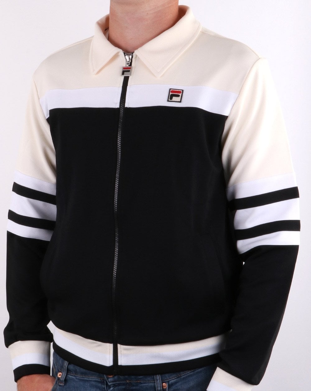 Fila Vintage Courto  Track Top Black/Cream/White