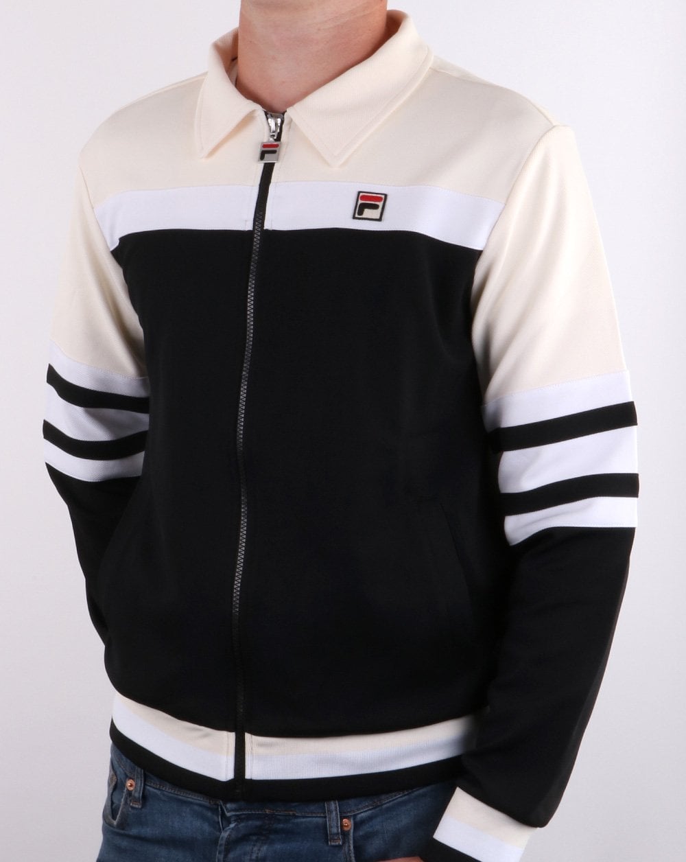Fila Vintage Courto  Track Top Black/Cream/White