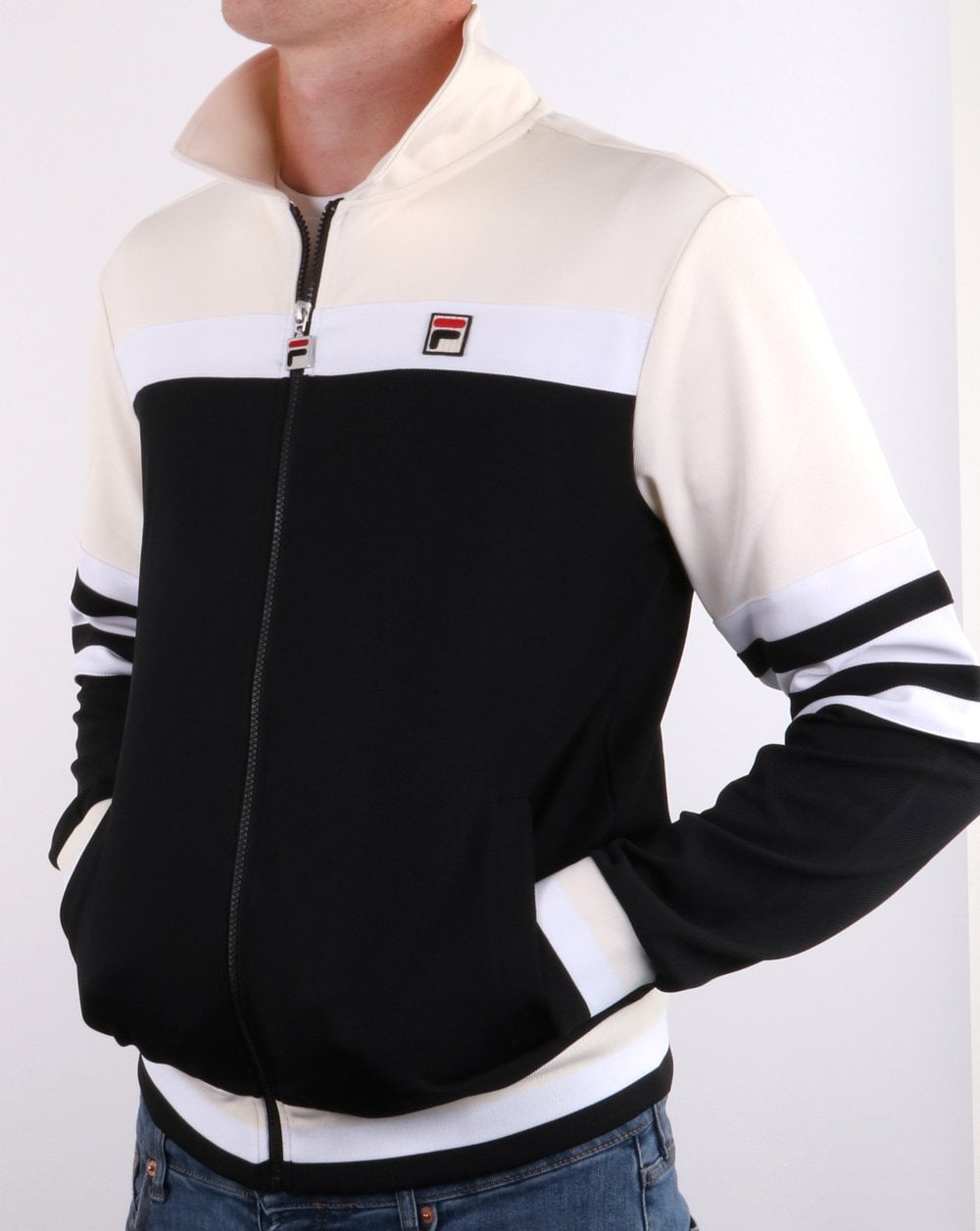 Fila Vintage Courto  Track Top Black/Cream/White