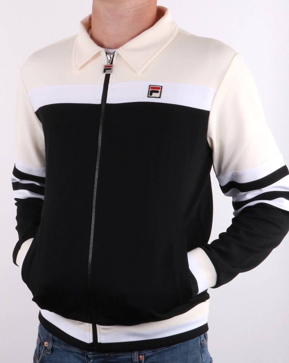 Fila Vintage Courto  Track Top Black/Cream/White