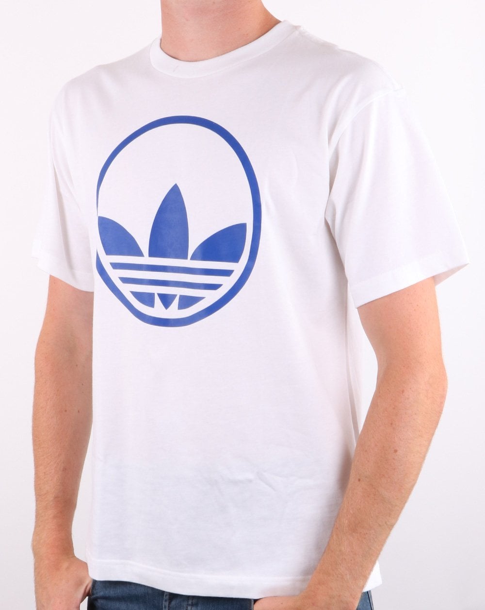 Adidas Originals Circle Trefoil T Shirt White/blue