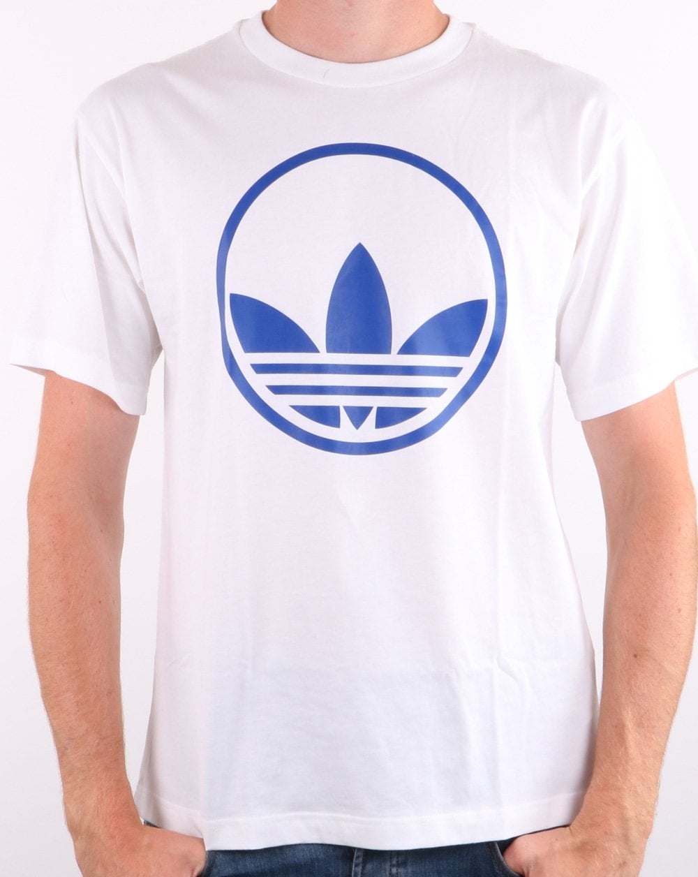 Adidas Originals Circle Trefoil T Shirt White/blue