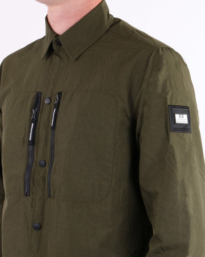 Weekend Offender Zip Pocket Overshirt Deep Forest
