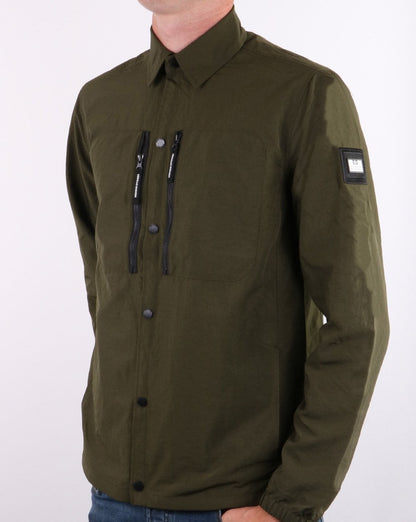 Weekend Offender Zip Pocket Overshirt Deep Forest