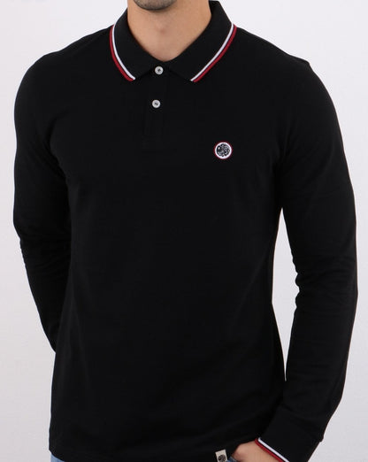 Pretty Green Barton Long Sleeve Polo Black