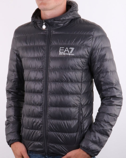 Emporio Armani EA7 Emporio Armani EA7 Core Logo Down Hooded Jacket Anthracite