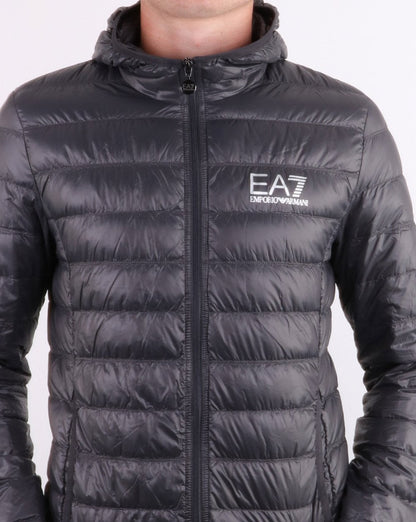 Emporio Armani EA7 Core Logo Down Hooded Jacket Anthracite
