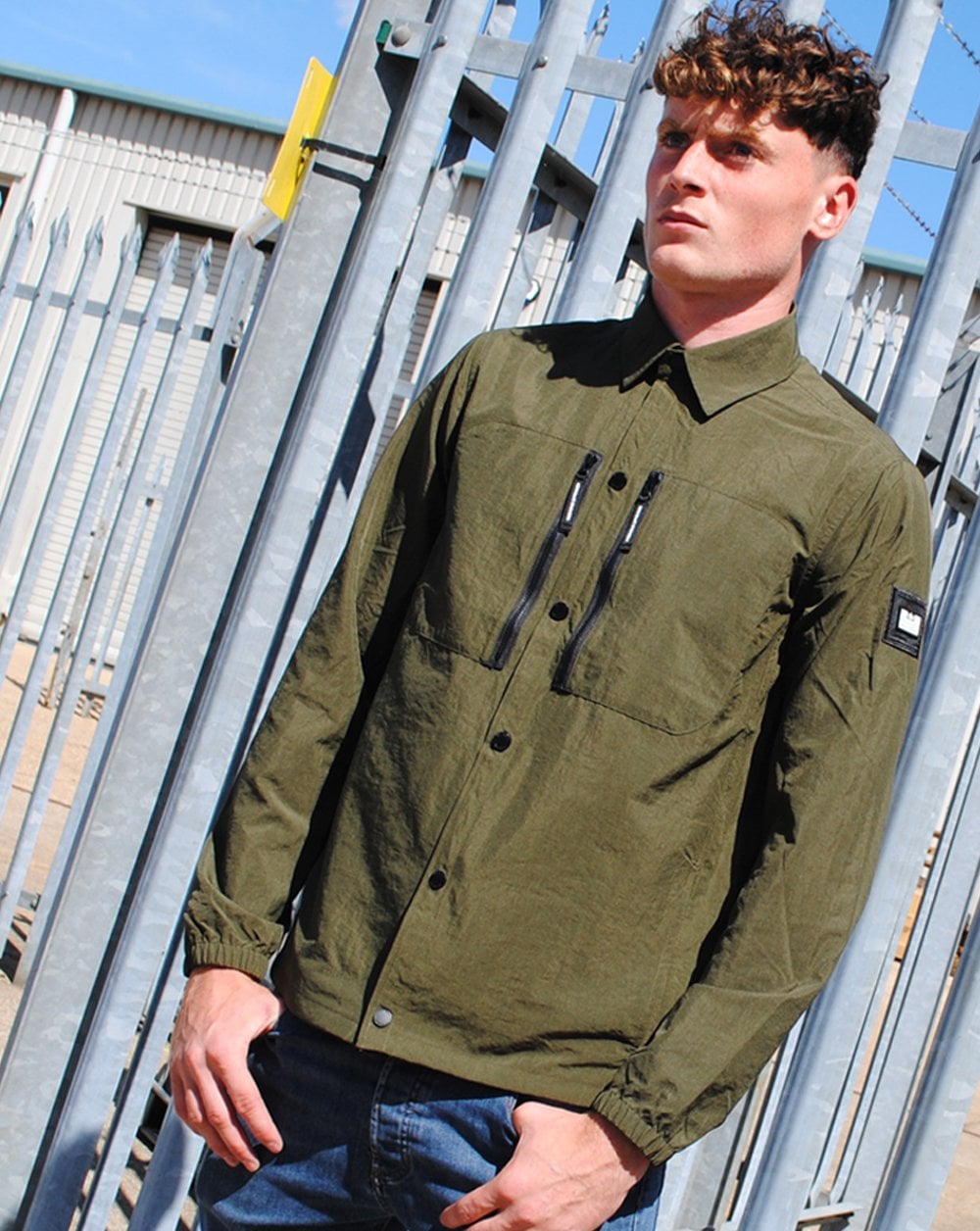 Weekend Offender Zip Pocket Overshirt Deep Forest