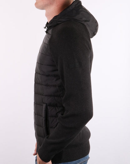 Barbour International Albie Baffle Hoodie Black Marl