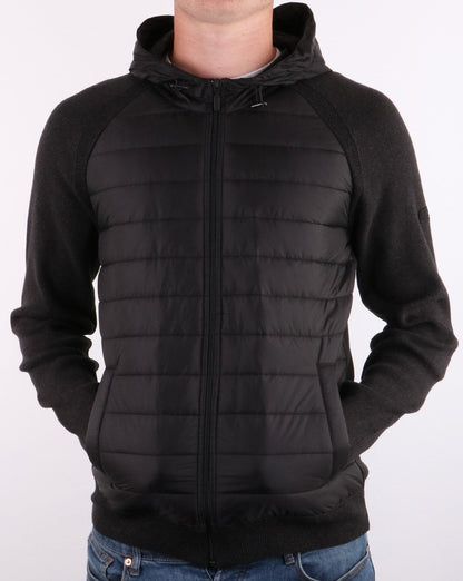 Barbour International Albie Baffle Hoodie Black Marl