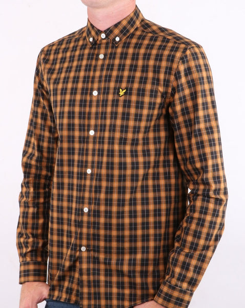 Lyle And Scott Check Poplin Shirt Caramel/Black