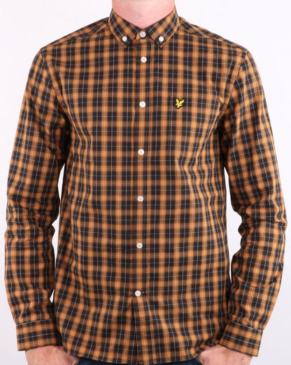 Lyle And Scott Check Poplin Shirt Caramel/Black