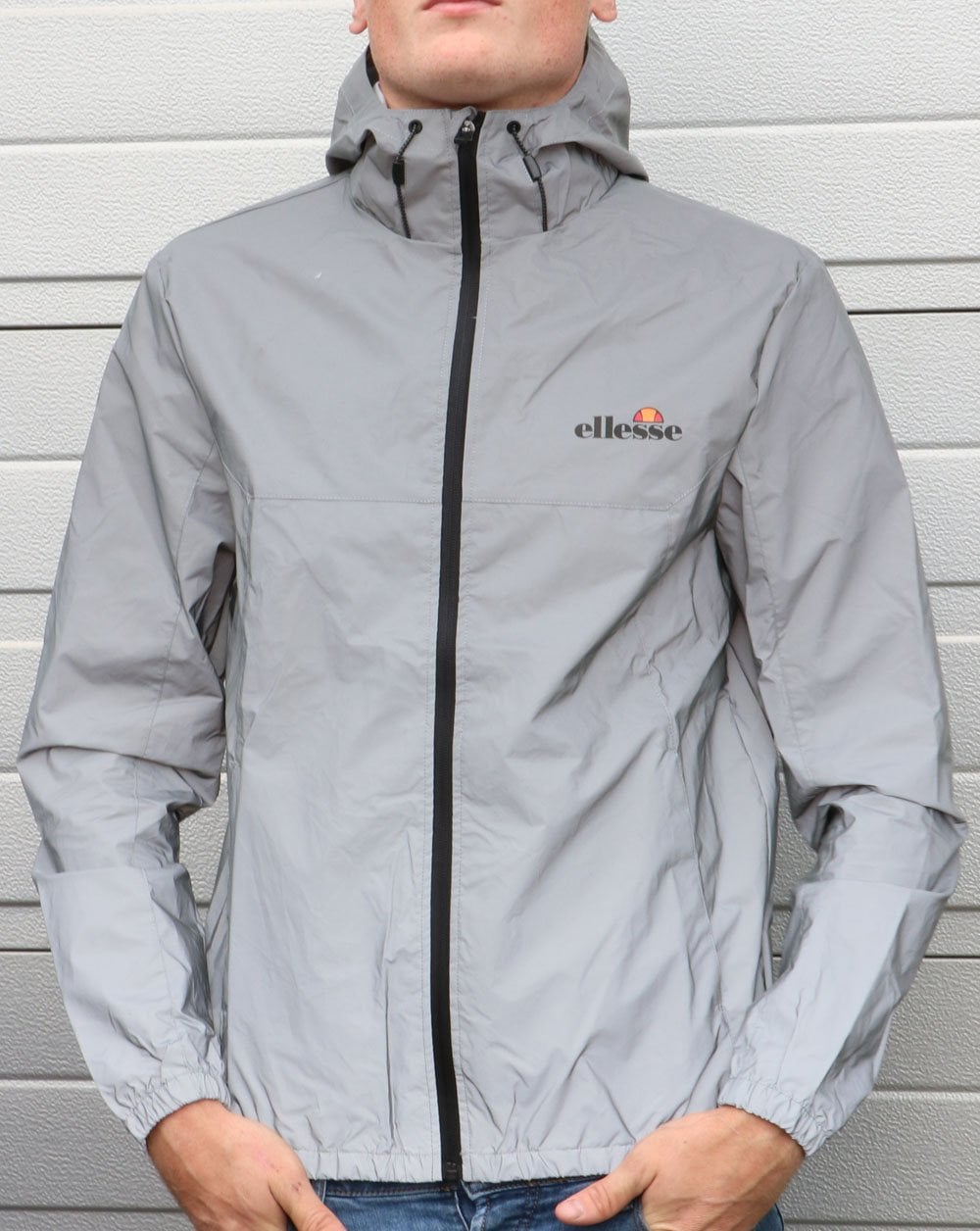 Ellesse Zip Up Reflective Jacket Silver Grey