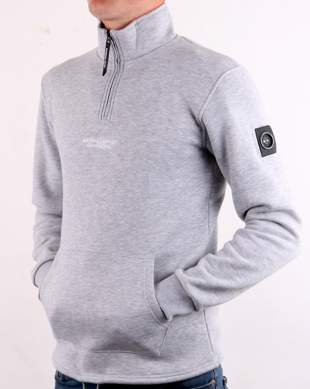 Marshall Artist Siren Half Zip Sweatshirt Grey Marl