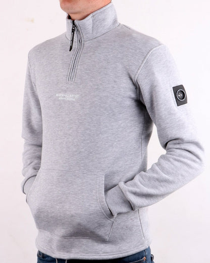 Marshall Artist Siren Half Zip Sweatshirt Grey Marl